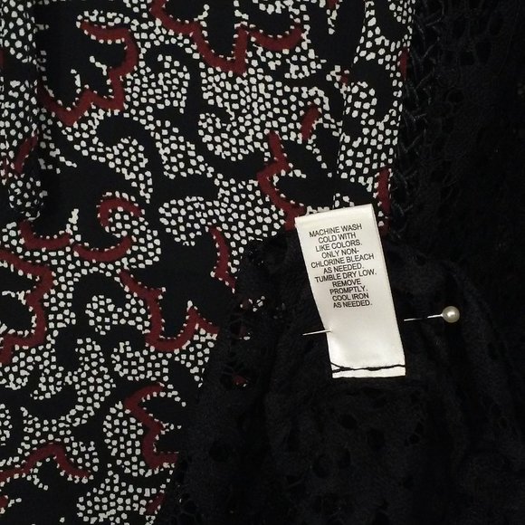 NWT CATO Boho tunic top Sz-L Black lace ruffles - Picture 10 of 12